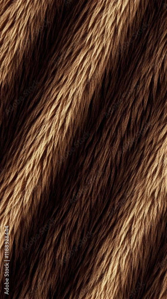 Poster luxurious brown fur texture background with soft, smooth pattern diagonally for design projects.