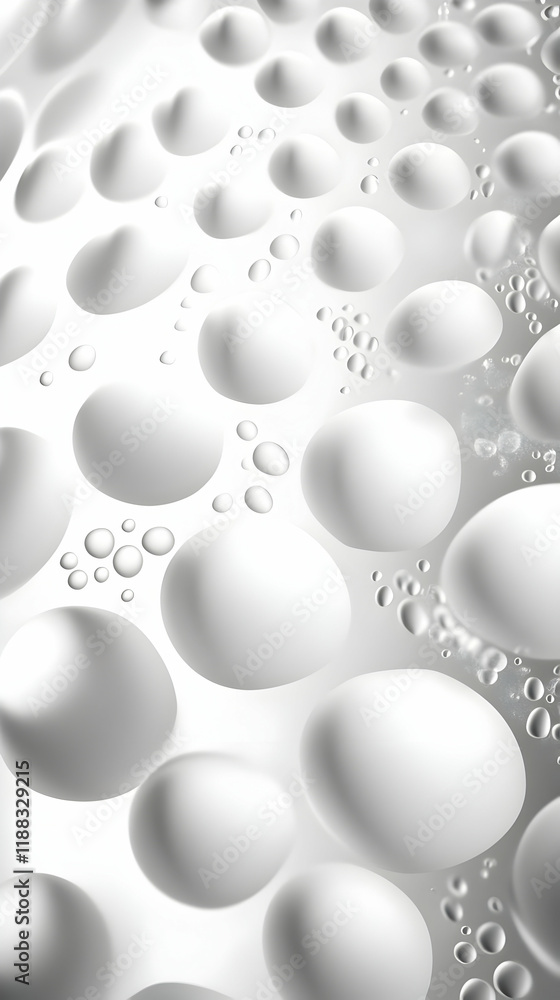 Aufkleber abstract background of white spheres and small bubbles creates a textured pattern seamlessly