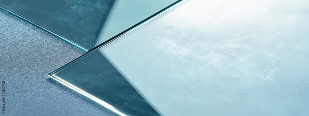 Poster mirror surface reflection, intricate close-up of a flawless mirror texture revealing sharp reflectio