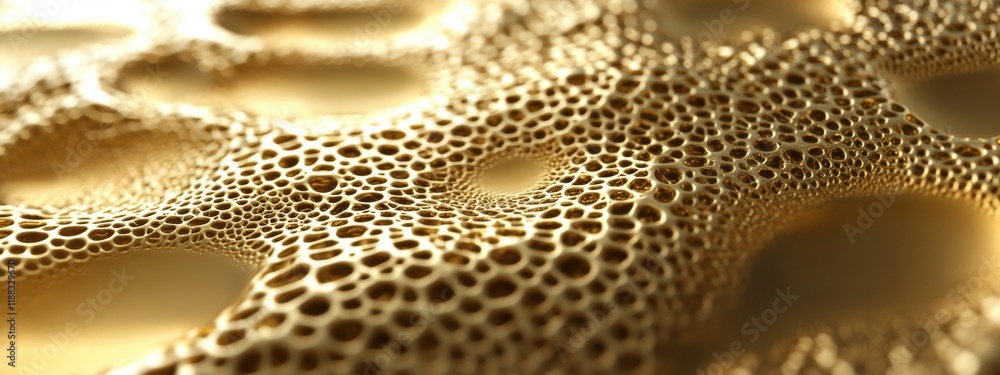 Poster golden reflection, detailed close-up showcasing intricate patterns on a reflective gold surface, emp