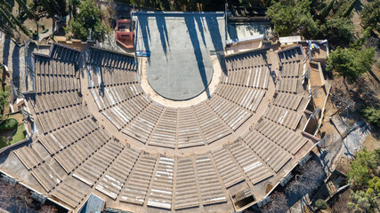 Aerial View of Outdoor Circular Theater in Thessaloniki