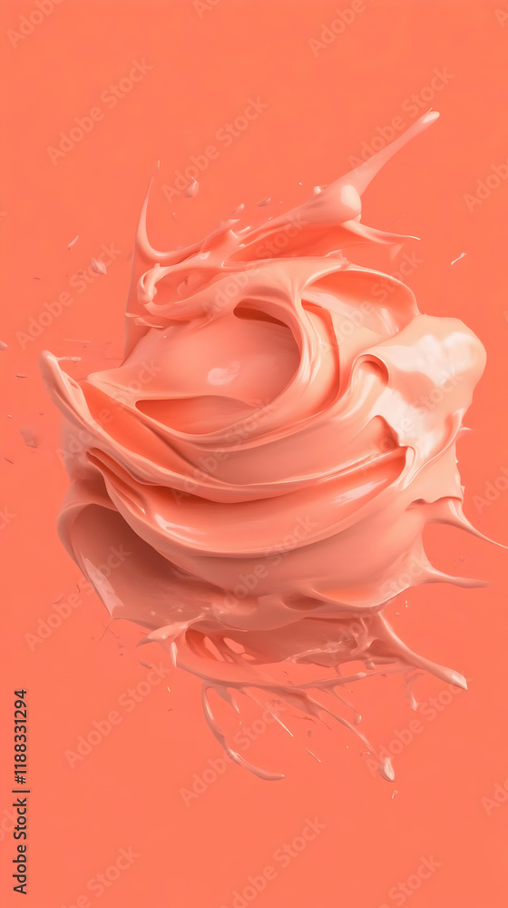 Aufkleber peach splash swirls and splashes dynamically against a monochromatic background