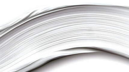 Abstract White Wave Pattern Creates a Smooth, Flowing Design on a Clean Background