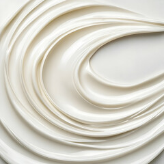 White Cream Swirls in a Smooth, Abstract Pattern Background Texture Design
