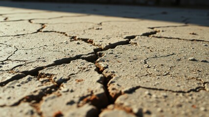 Obraz premium The Parched Earth Reveals Cracks in the Surface, a Testament to the Harshness of Drought