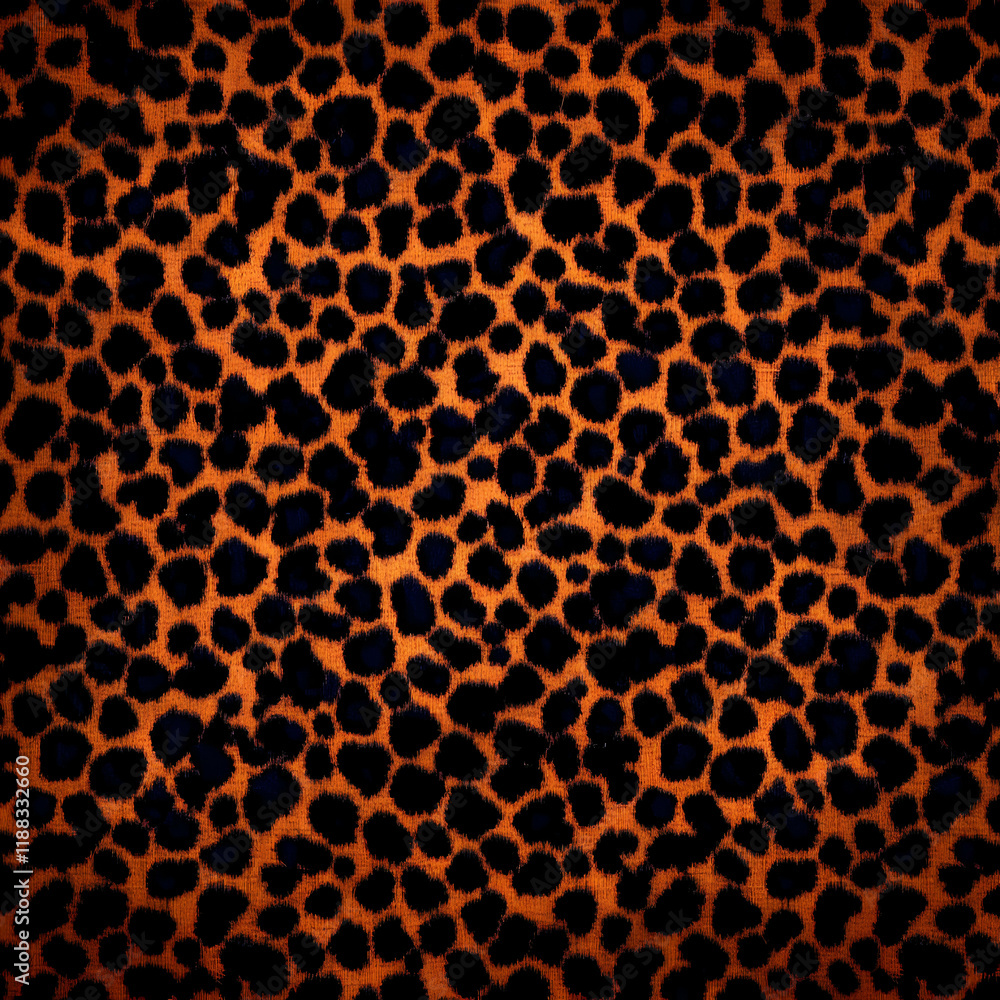 Poster dark leopard print pattern repeating seamlessly across a textured surface