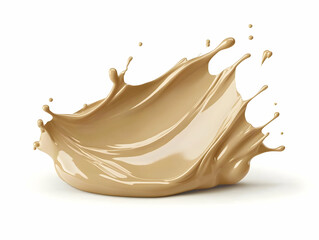 Liquid Splash of Foundation Makeup Forms a Dynamic, Abstract Shape with Glossy Finish