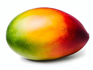 Obraz premium Ripe Mango Fruit Shows Vibrant Colors and Texture on a Clean White Background.