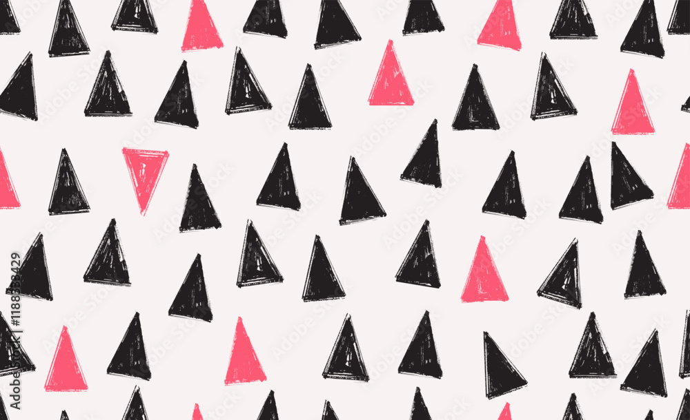 Poster abstract geometric black. seamless pattern vector triangles on a white background. seamless pattern 