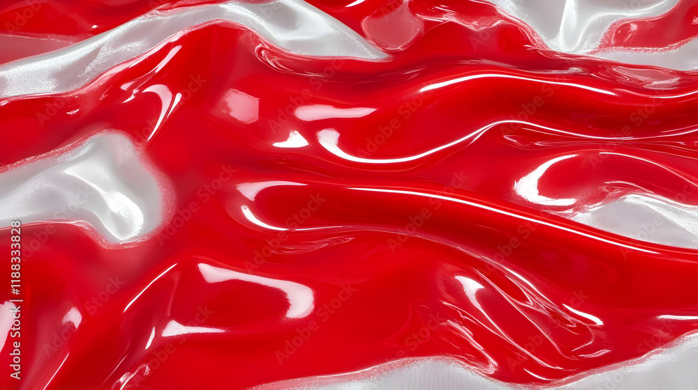 Aufkleber glossy red and silver abstract background creates a visually striking contrast with smooth, elegant 