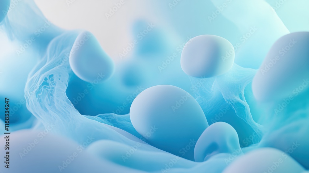 Poster blue gradient wallpaper featuring soft, dreamy clouds creating a serene and calming atmosphere for d