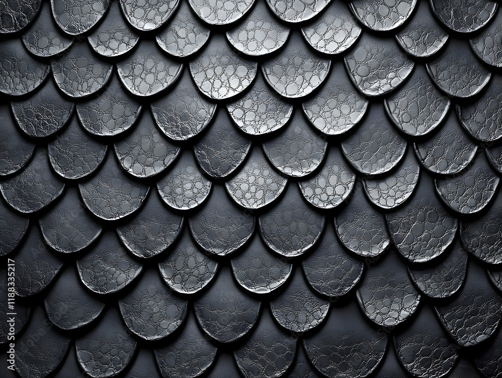 Poster dark textured scales form intricate overlapping pattern with cracked surface details
