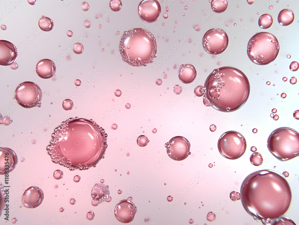 Aufkleber pink bubbles floating gently in a soft light gradient background