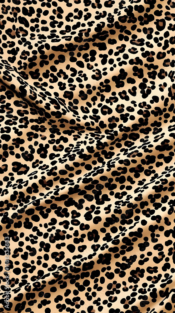 Aufkleber leopard print pattern drapes elegantly across a soft, textured surface with a subtle sheen.
