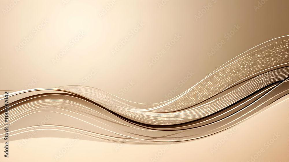 Poster abstract brown background with flowing lines and subtle texture for elegant designs smoothly