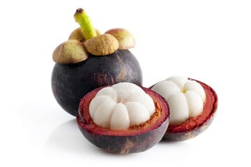 mangosteen isolated on white background