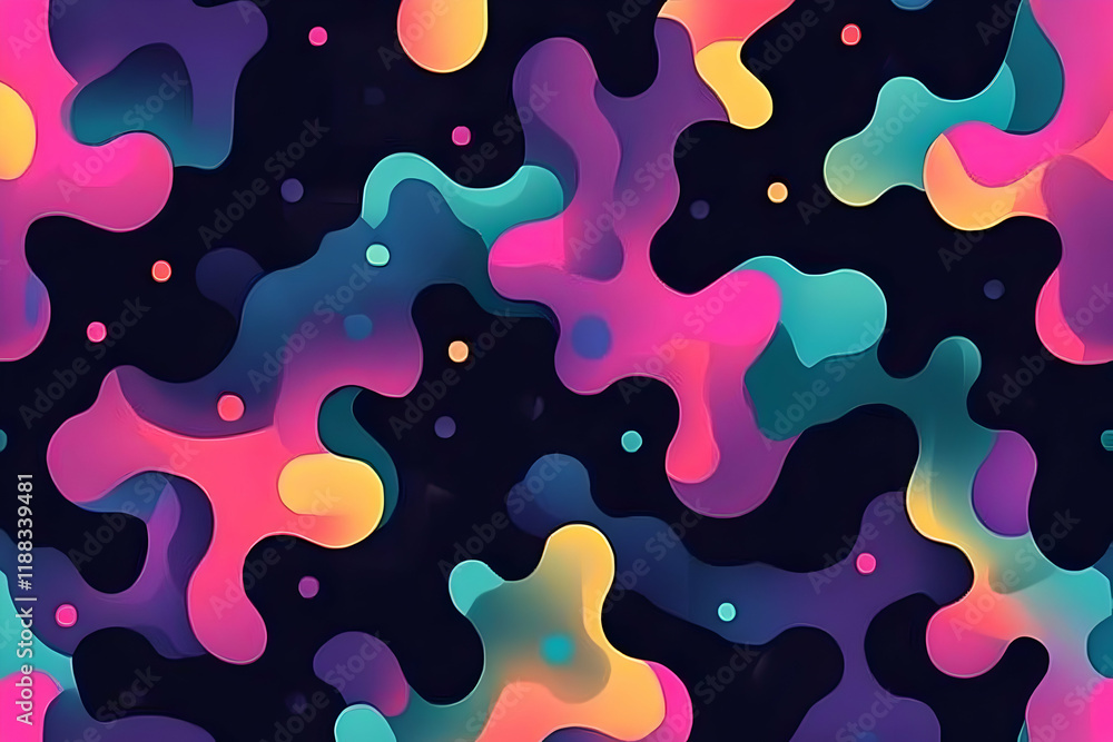 Poster abstract background creates colorful fluid shapes with dynamic, smooth, and seamless patterns