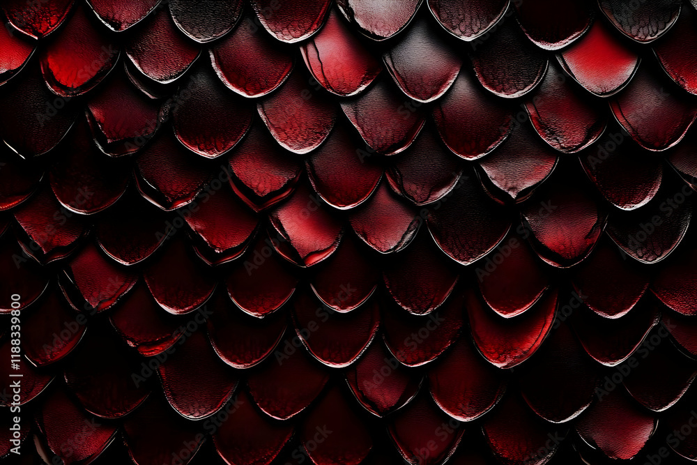 Poster dark red scales form an intricate and textured background design, fantasy, pattern