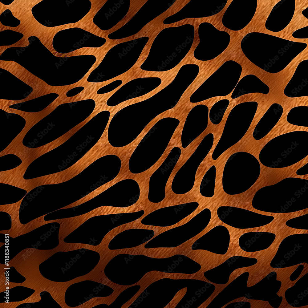 Poster Abstract Orange and Black Background Creates a Striking Visual Contrast with Smooth Texture.