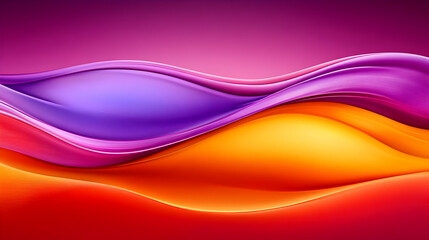 Abstract Background with Flowing Orange and Purple Waves