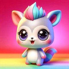 Cartoonish 3D-rendered mini animals with vibrant, colorful backgrounds