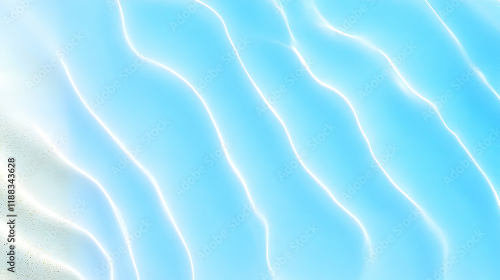 Aufkleber abstract blue background with smooth wavy lines and soft white glow creates a serene atmosphere.