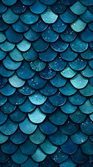 Deep Blue Scaly Pattern forms an Intricate and Decorative Surface Background.