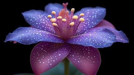 Fototapeta premium A Stunning Purple Flower With White Spots Blooms