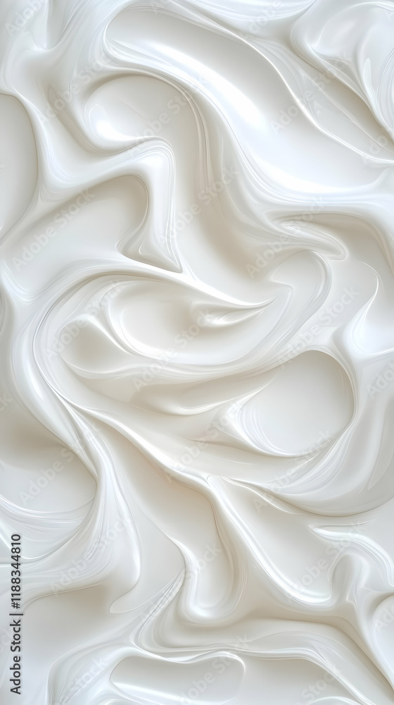 Poster abstract white liquid background flows smoothly and elegantly with soft curves and gentle waves