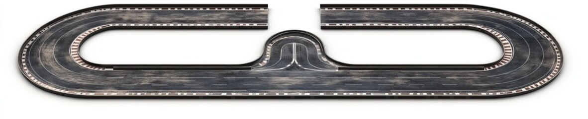 Aerial view of a figure-eight race track.