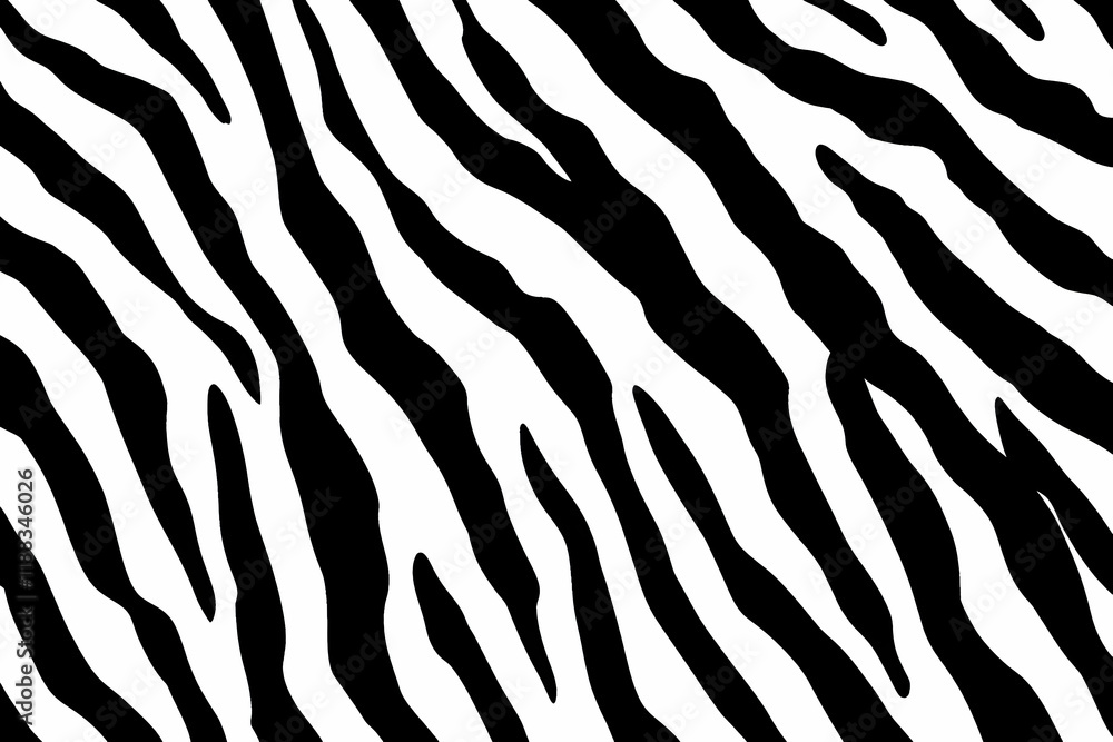 Poster black and white zebra stripes pattern forms a bold, stylish background for design projects