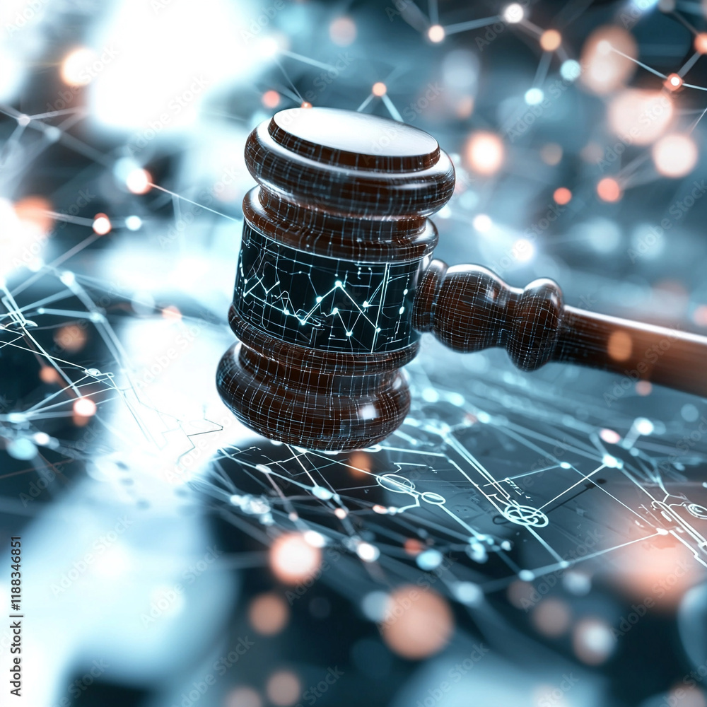 Poster ai generate legal concepts in action exploring ethics and law in technology through data visualizati