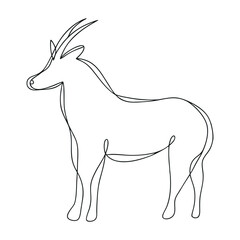 Premium Vector | Silhouette of a Oryx made in sketch style Vector illustration.