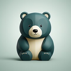 Obraz premium Dark Palette Vector Illustration of a Bear in Flat Style
