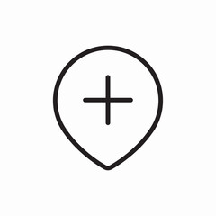 add location plus icon vector sign