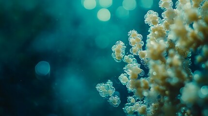 Aquatic Lifeforms Cluster in Teal Water