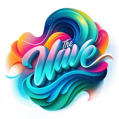 Vibrant 3D Typography with Flowing Rainbow Colors and Glossy Texture