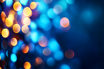 Fototapeta premium Abstract Colorful Bokeh Lights with Blue and Orange Hues in a Dreamy Background