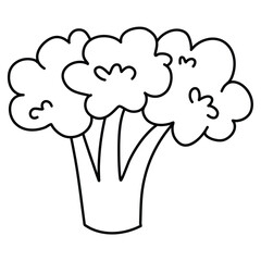 Broccoli vegetable coloring page design