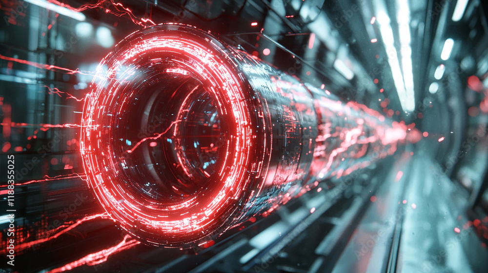 Poster futuristic ai generated bolt of electricity abstract setting enhancedsr technology sci-fi environmen