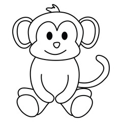 Monkey coloring book or page for children