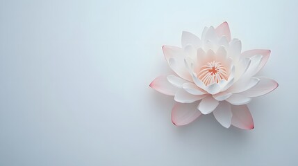 Delicate Pink and White Water Lily Blossom