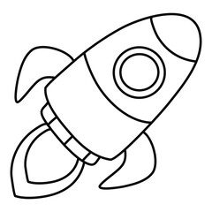 Rocket line coloring page illustration