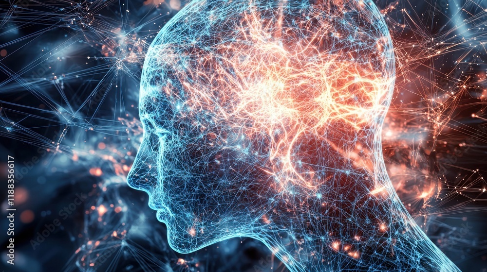 Poster an abstract visual representation of memories forming in the mind, with interconnected lines and dot