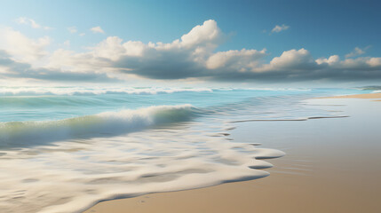 Obraz premium a sandy beach with a clear blue ocean