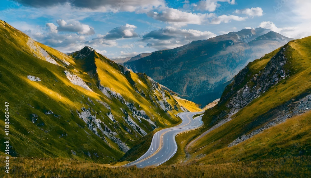 Wall mural A road in the mountains in the winter