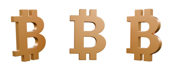 Bitcoin sign isolated on white