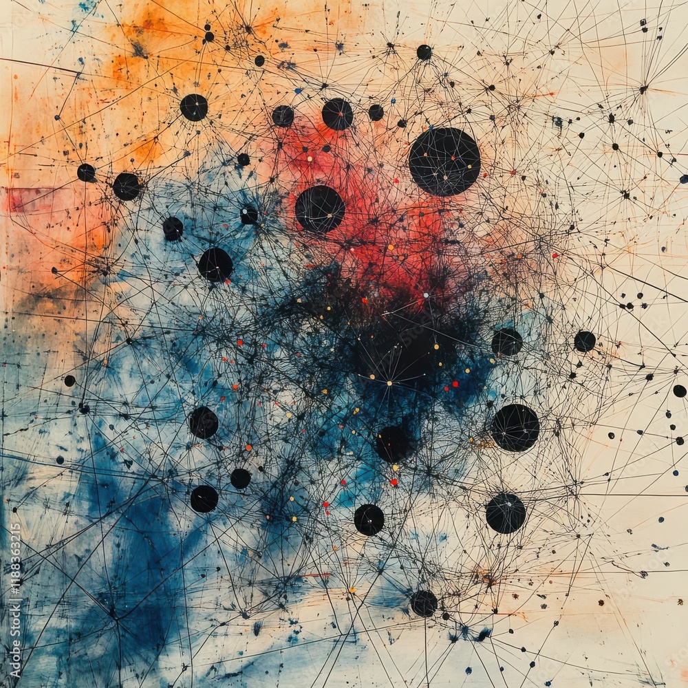 Poster an abstract visual representation of memories forming in the mind, with interconnected lines and dot