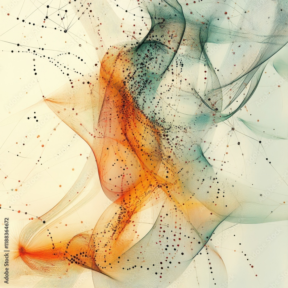 Poster an abstract visual representation of memories forming in the mind, with interconnected lines and dot
