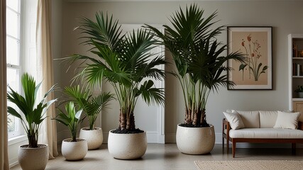 Fototapeta premium PNG Elegant indoor palm plant decor